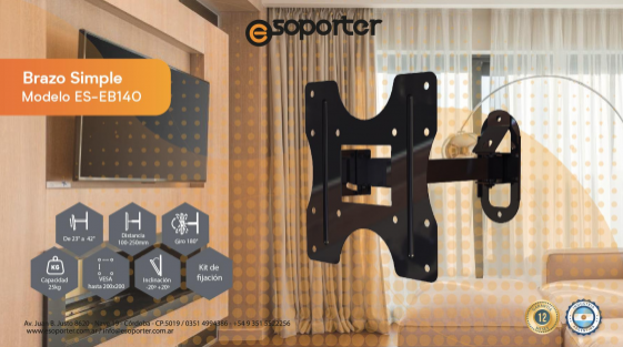 Soporte Es-Lcb140 Packaging Termocontraible Para Lcd De 23"A 42" Cap.25Kg