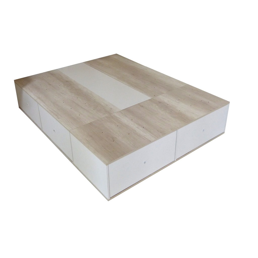 Base De Colchon Con 6 Cajones 170 Cm Ancho Helsinki/Blanco