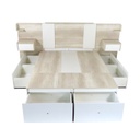 Base De Colchon Con 6 Cajones 170 Cm Ancho Helsinki/Blanco