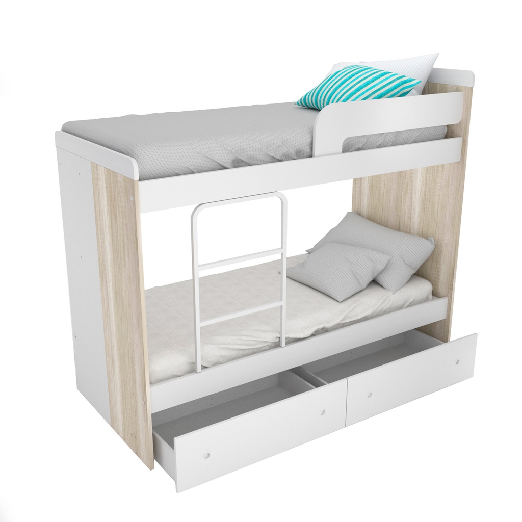 Cama Cucheta 80 Cm Con 2 Cajones Con Escalera Integrada 80X196 Cm