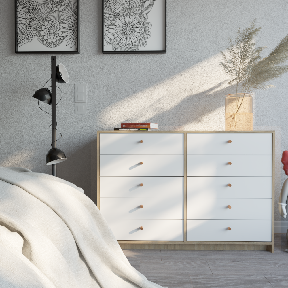 Chifonier 1.27m 10cajones olmo f/everest