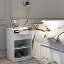 Mesa De Luz Con Desayunador Blanco