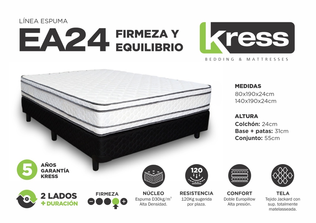Colchon Kress EA24 1.40X190X24
