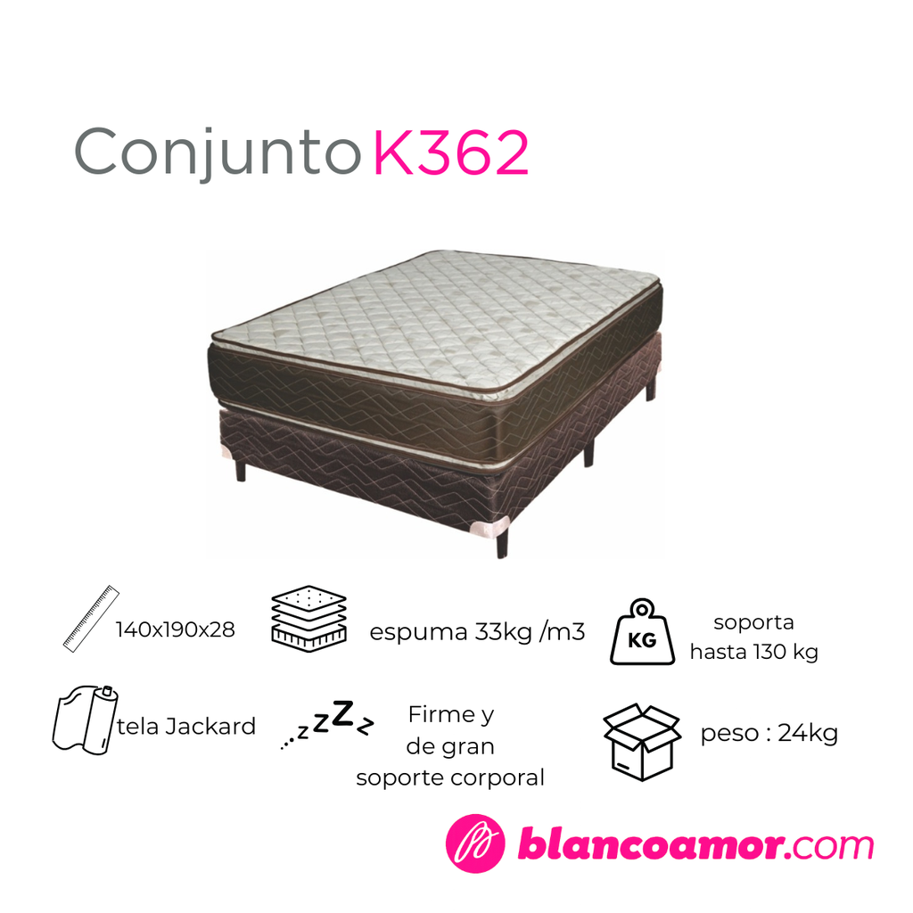 Conjunto de colchon y sommier 362 2plazas 140x190