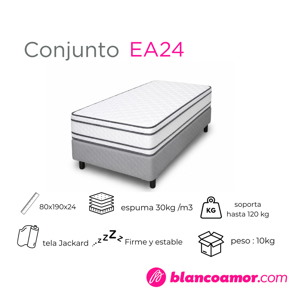 Conjunto de colchon y sommier EA24 0.80X190