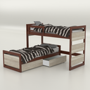 (D) Cucheta Esquinera Teen Cedro Helsinki Con Baranda