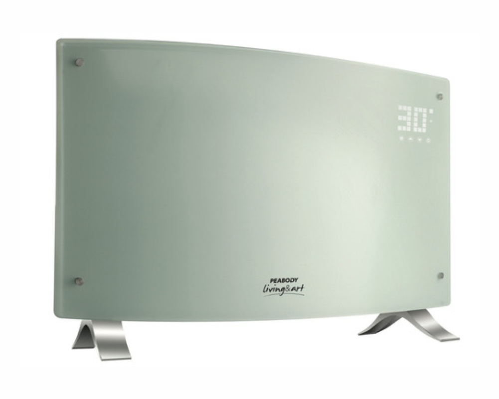 Calefactor Convector - 2000W De Potencia - Frente Vidrio Curvo Templado Color Blanco