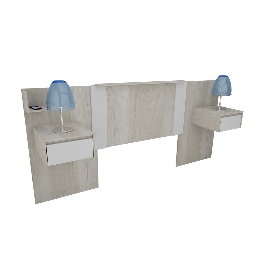 (D) Respaldo Corsa C/ 2 Mesas Flotantes 150-200 Helsinki Blanco
