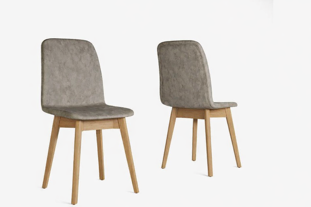 Silla Helena Roble Cuerotex Beige