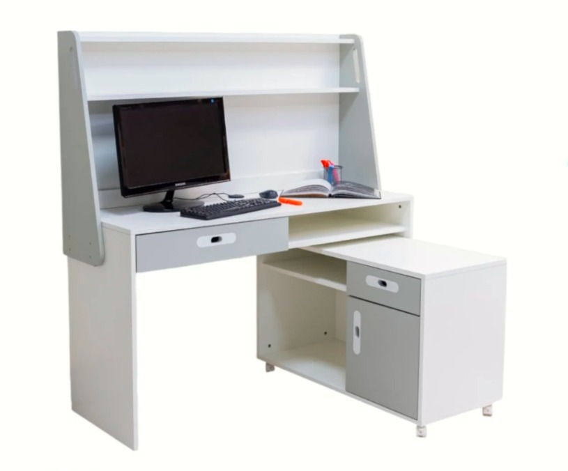 D - Escritorio de oficina Completo Gio 1.40X0.50X0.80 Ext: 1X0.45X0.58