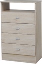 Chifonier ecopack 4 Cajones Fresno Blanco 95x59x37