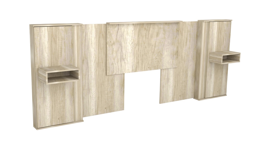 Respaldo Cabecera de Cama con puerta y espacio de guardado extensible