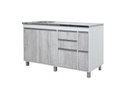Bajo mesada Sorrento 1.4 - 2 Puertas - 5Cajones Cascina-Gris
