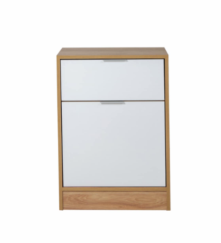 Mesa de Luz Murano 1C 1P  Hickory/Blanco TX medida 68.50x47x38.30