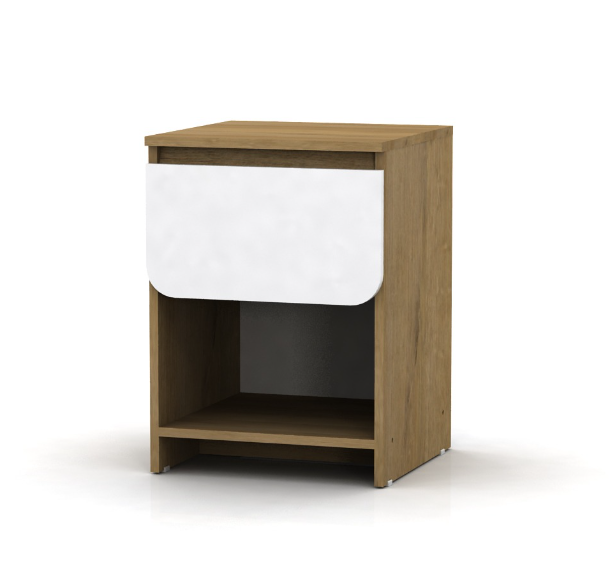 Mesa de luz LIMAY con 1 cajon (An: 40 Prof: 40 Al: 55)