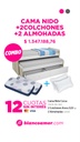 Combo cama Nido + 2 colchones E23 + 2 almohadas