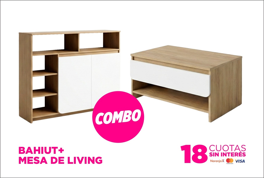 Combo living Bahiut Tagus + mesa Loa