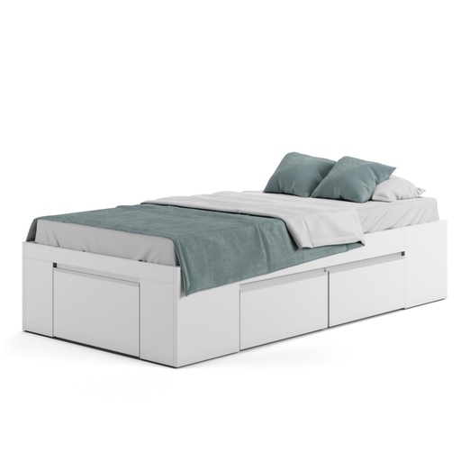 [100001229] Cama Flex 1 Plaza Con 2 Caj Y Botinero Blanco