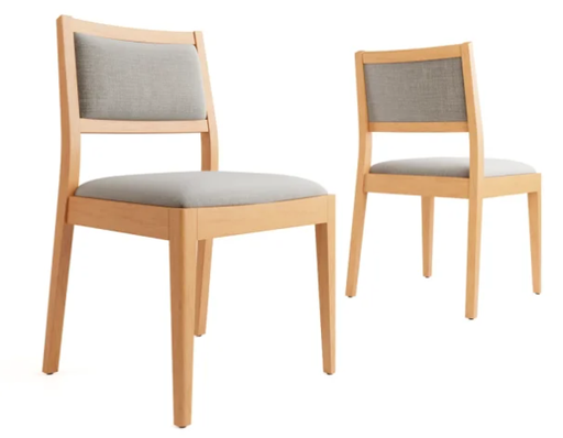 [302000022] Silla Mauna Roble Leriex Chenille Gris